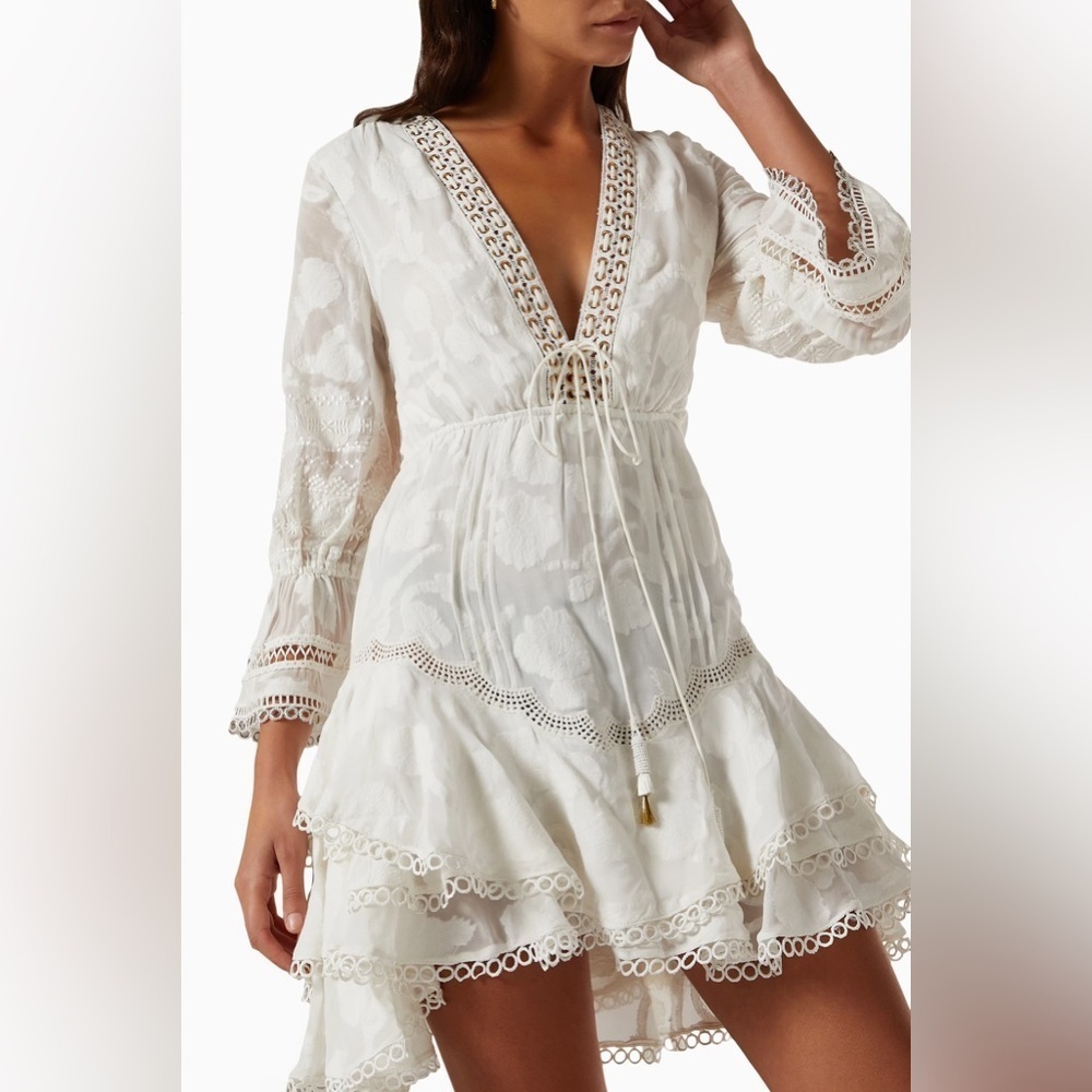 HEMANT & NANDITA Fairycore Whimsical Mini Dress in Viscose Georgette XSmall